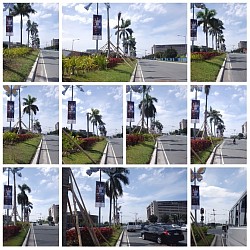 Lamppost Banners Advertising. Aseana City-SM MOA-Ortigas Center, Pasig city. These are a common form of outdoor ads that can be found in various cities and towns. These banners are hung along main roads and highways, and feature colorful designs and eye-catching messages to attract the attention of passing motorists and pedestrians.