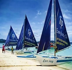 Boracay Transit Advertising. Boracay Paraw Advertising. Promote your business on the beautiful island of Boracay. Paraw sailboats are traditional Filipino outrigger sailboats that are perfect for catching the attention of beach-goers and tourists. Ensure that your advertisement stands out against the stunning backdrop of the crystal-clear waters and white sandy beaches of Boracay.  Whether you want to advertise a special promotion, event, or simply increase brand awareness, paraw sailboat advertising is a highly effective and memorable way to reach your target audience.