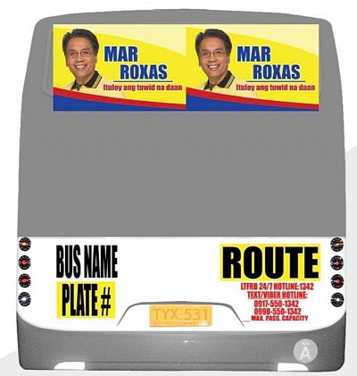 Political or election campaign ads using transit advertising in the philippines